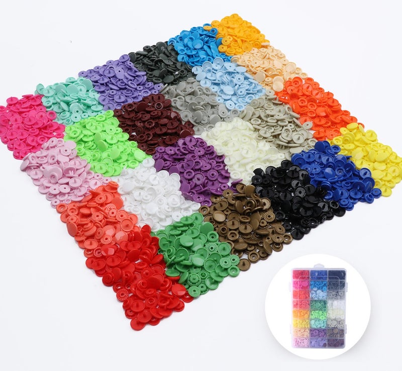ilauke 408 Sets Plastic Snap Buttons, No-Sew T5 Snaps with Organizer Storage Case, Snap Buttons for Clothes Bibs Diapers Crafts - Image 2